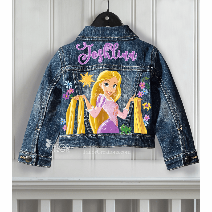 Cute Rapunzel Denim Jacket for Kids - Disney Princess Denim Jacket Toddler Gift