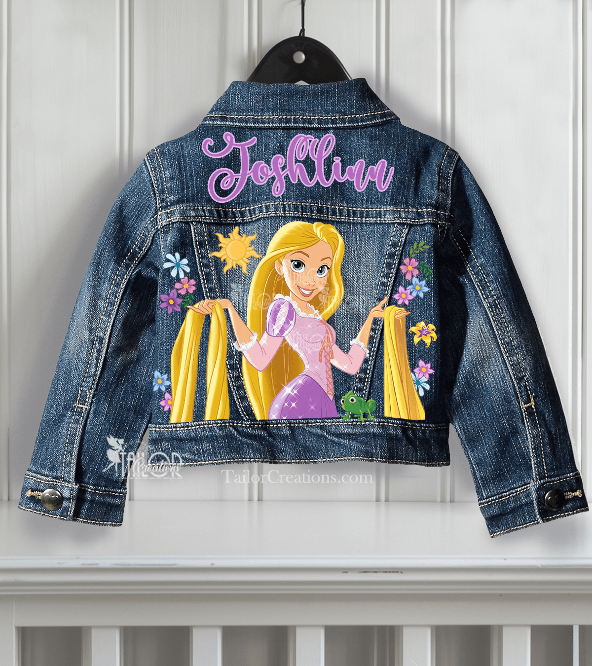 Cute Rapunzel Denim Jacket for Kids - Disney Princess Denim Jacket Toddler Gift