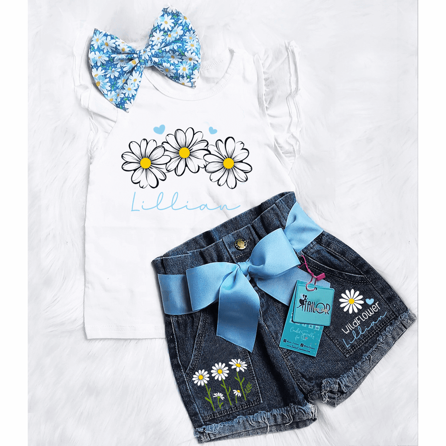 Daisy Flower Custom Outfit - Daisy Flower Custom Name Birthday Party Outfit