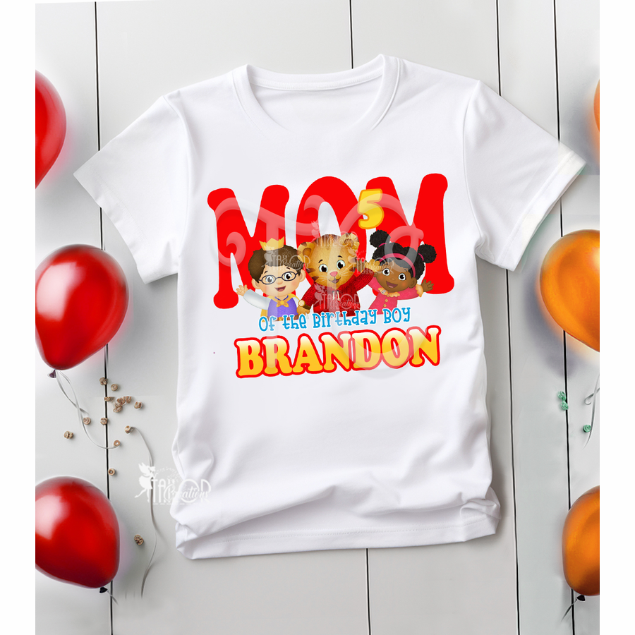 Daniels Tiger Matching Family Birthday Tee Shirt - Custom Matching Family Birthday Outfit Ideas