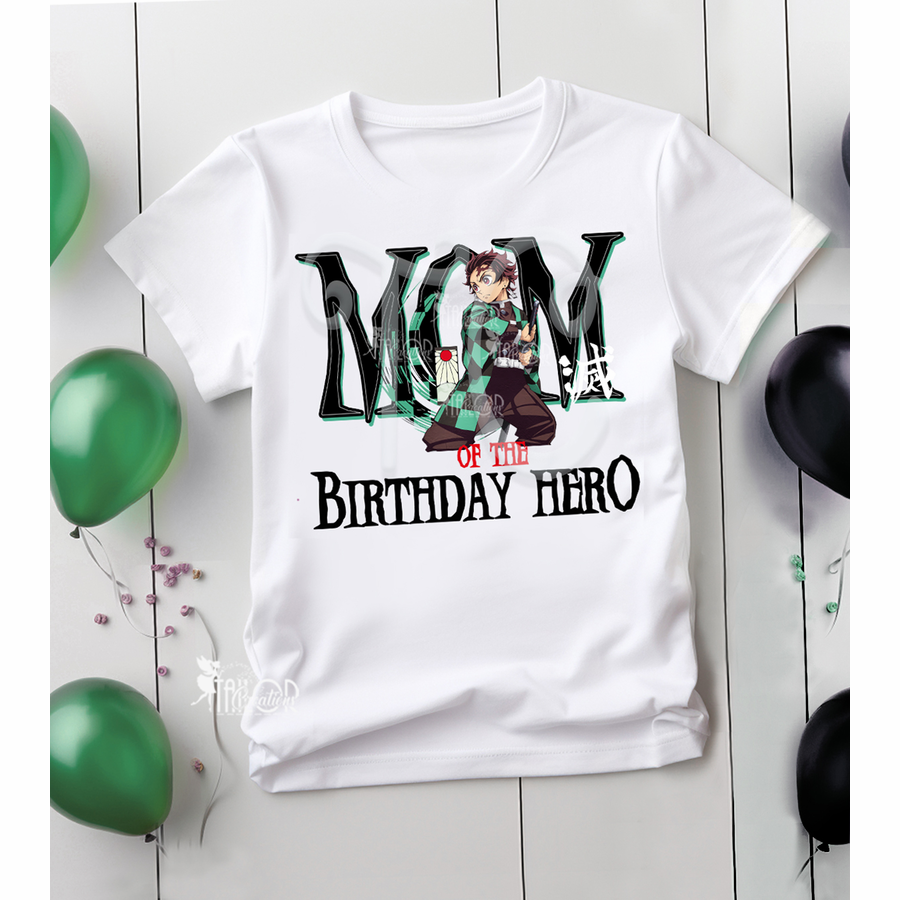 Demon Slayer Personalized Matching Family Birthday Shirt - Anime Birthday Party Family Outfits
