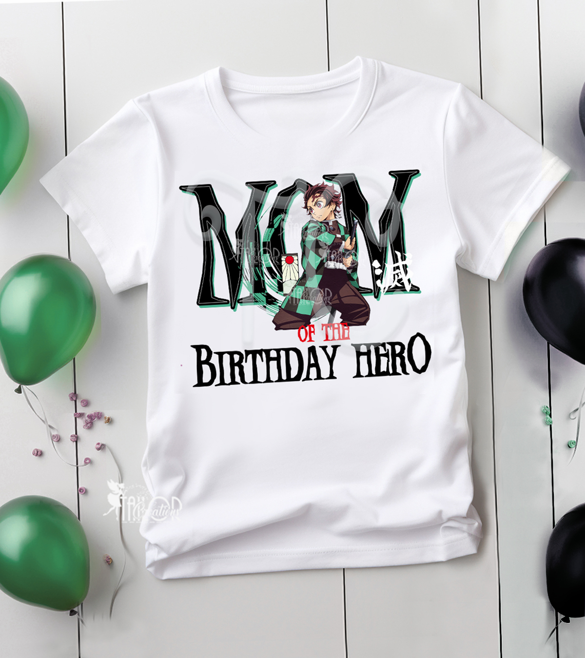 Demon Slayer Personalized Matching Family Birthday Shirt - Anime Birthday Party Family Outfits