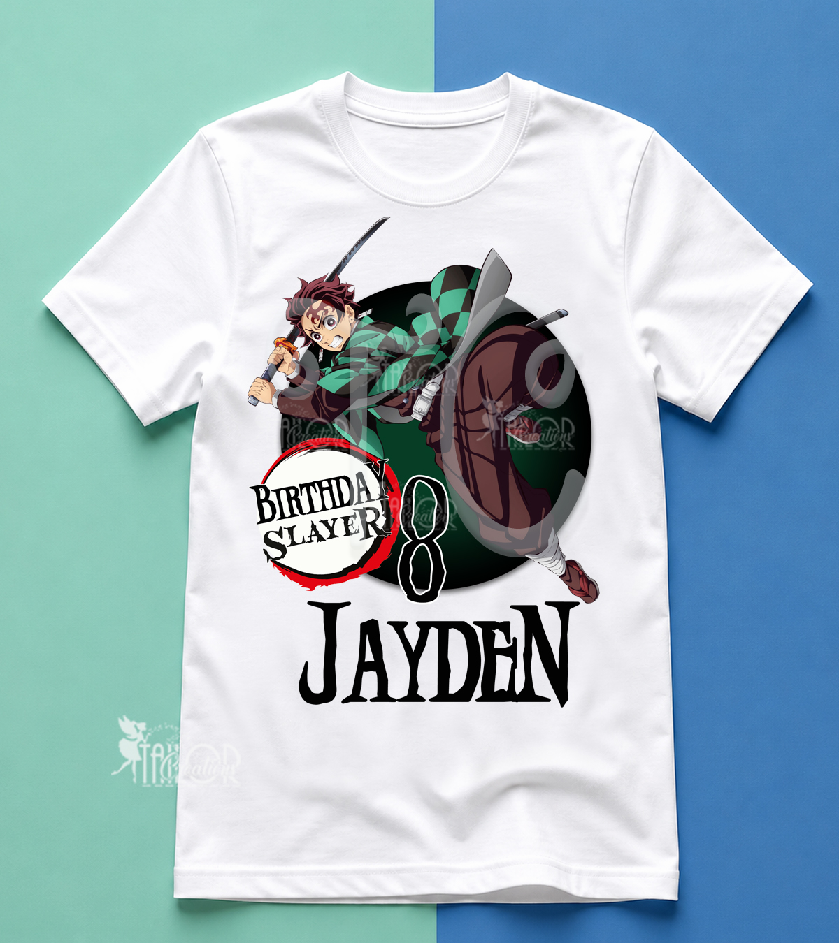 Denom Slayer Kimetsu No Yaiba Birthday Tee Shirt for Kids - Denom Slayler Birthday Outfit Kids