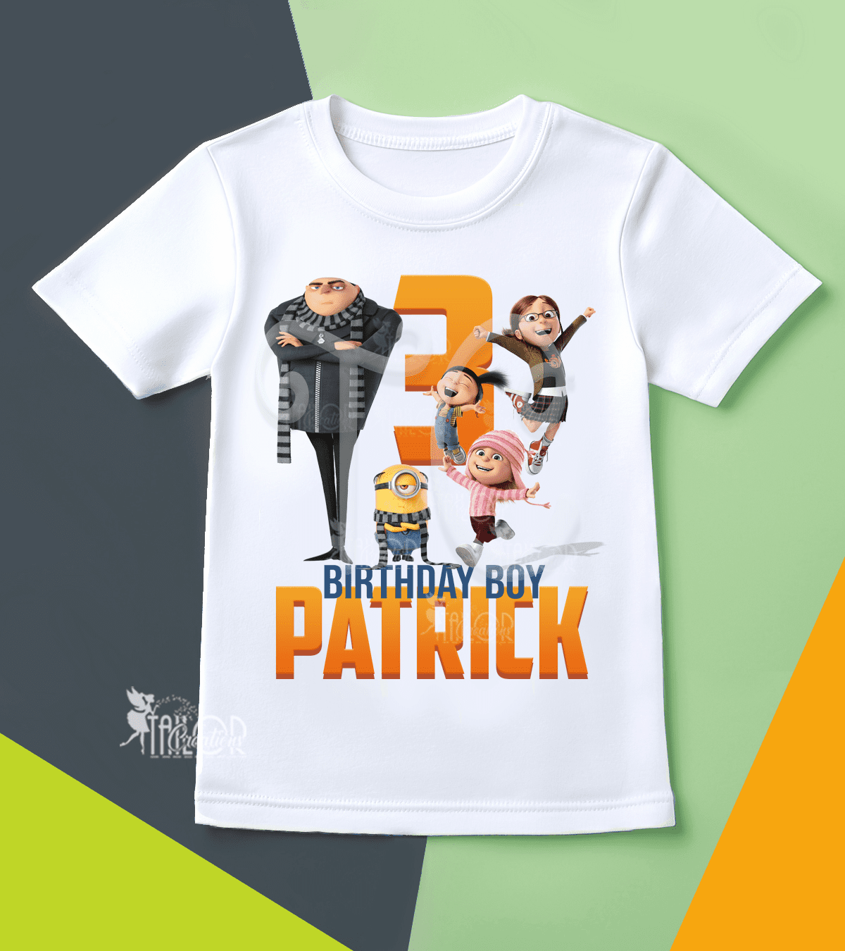 Despicable Me Dru & Girls Birthday Tee Shirt - Minions Birthday Party Outfit Boys