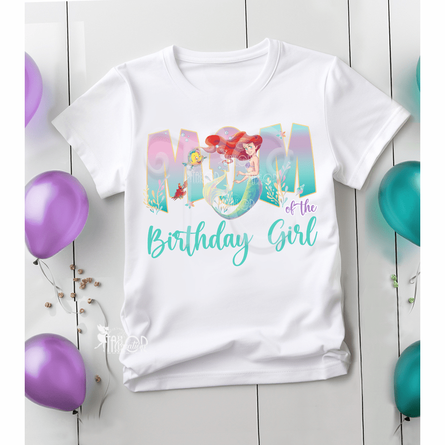 Disney Ariel Little Mermaid Matching Family Birthday Tee Shirt - Disney Matching Family Tees
