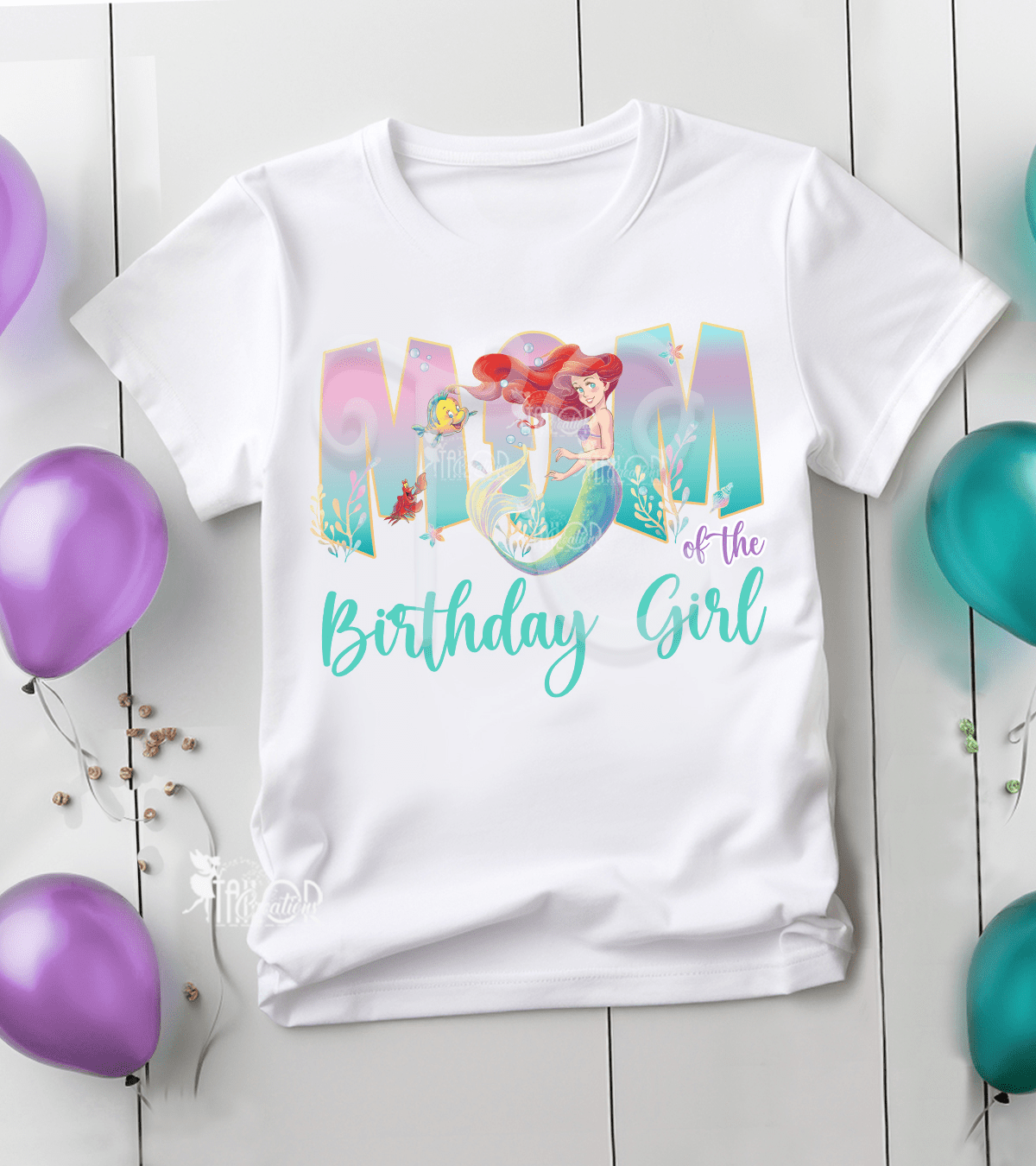 Disney Ariel Little Mermaid Matching Family Birthday Tee Shirt - Disney Matching Family Tees