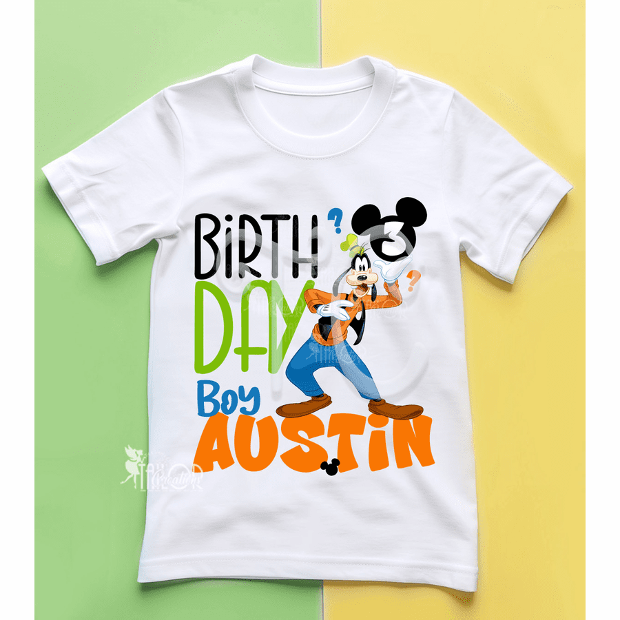Disney Goofy Personalized Birthday Tee Shirt - Disney Goofy Birthday Party Outfit