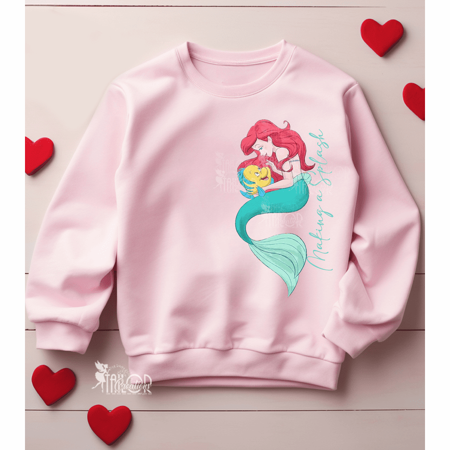 Disney Little Mermaid Ariel Crew neck Sweatshirt - Disney Princess Custom Sweatshirt Gift