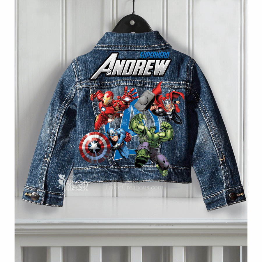 Disney Marvel Avengers Jean Jacket, - Superhero Custom Denim Jacket  Boys