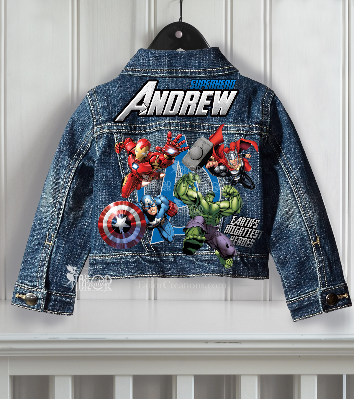 Disney Marvel Avengers Jean Jacket, - Superhero Custom Denim Jacket Boys