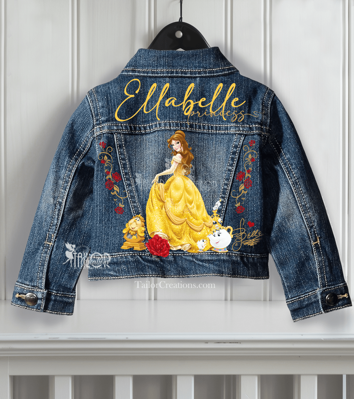 Disney Princess Belle Denim Jacket Gift - Disney Custom Jean Jacket for Kids Girls Toddler