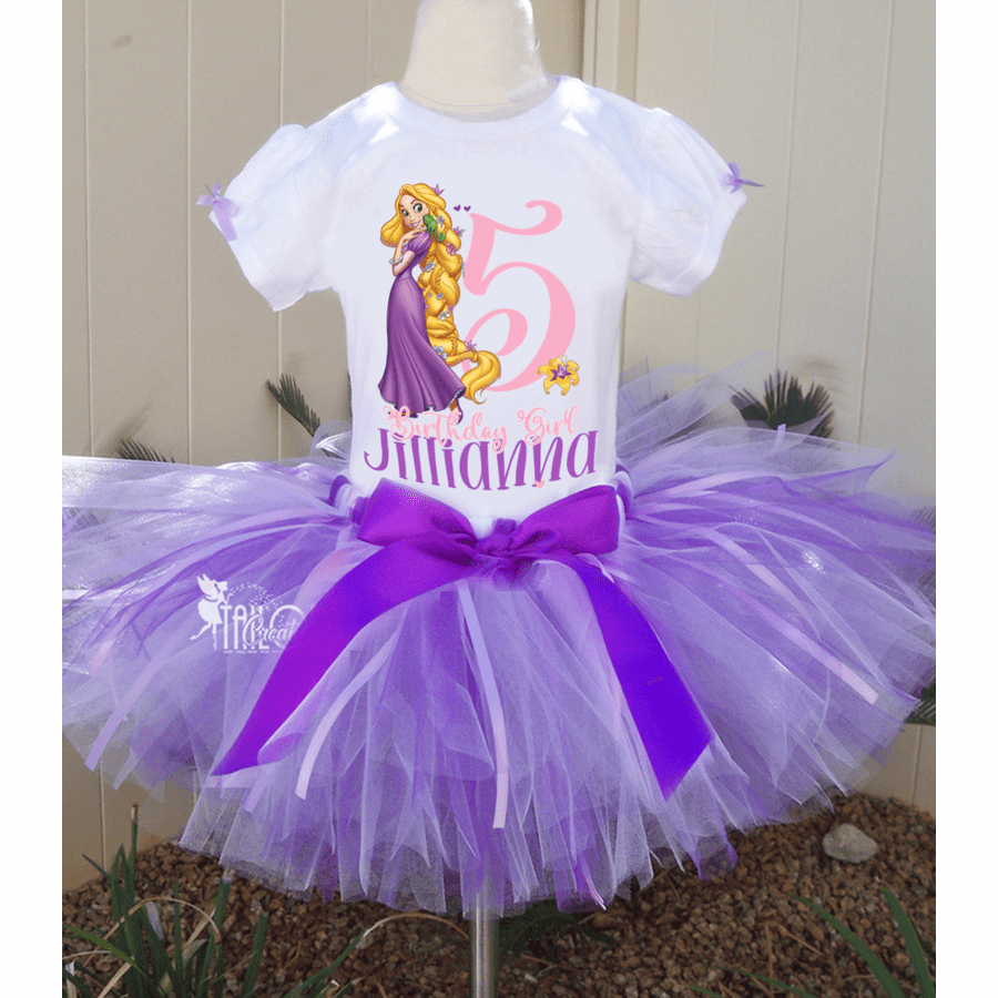 Disney Princess Rapunzel Birthday Tutu Set Outfit - Rapunzel Birthday Outfit for Kids