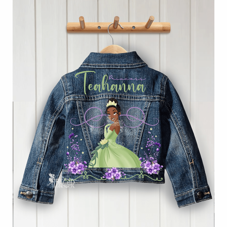 Disney Princess Tiana Denim Jacket Gift - Disney Custom Denim Jacket for Toddler Kids
