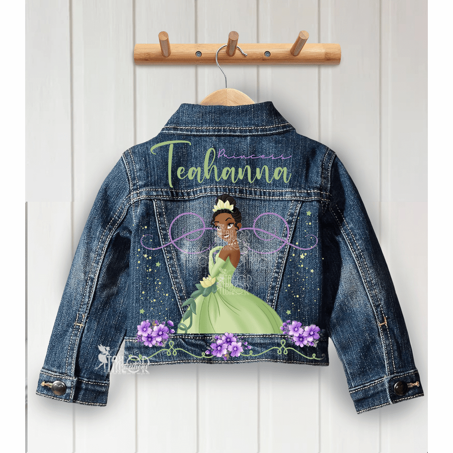 Disney Princess Tiana Denim Jacket Gift - Disney Custom Denim Jacket for Toddler Kids
