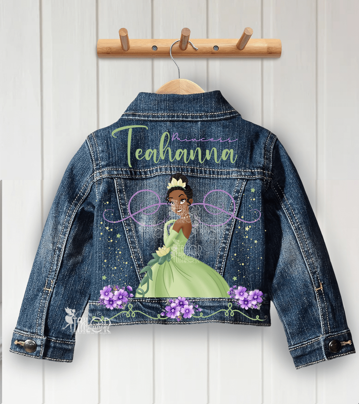 Disney Princess Tiana Denim Jacket Gift - Disney Custom Denim Jacket for Toddler Kids