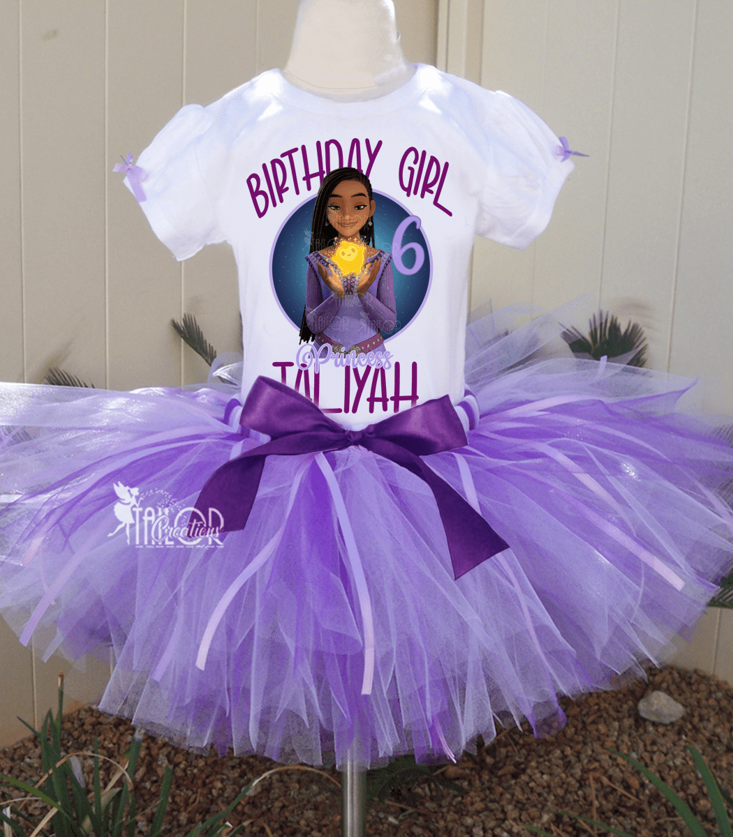 Disney Wish Asha Birthday Party Tutu Outfit - Disney Custom Skirt and Tee Shirt Outfit