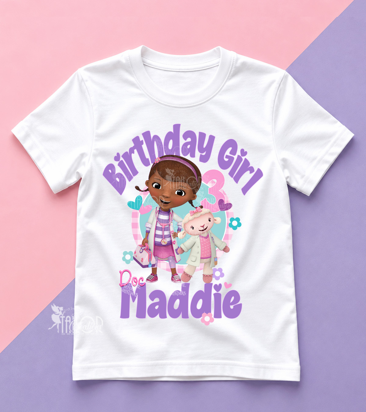 Doc McStiffins Custom Birthday Party Tee Shirt Toddler Girl - Doc McStuffins Birthday Party Outfit Ideas