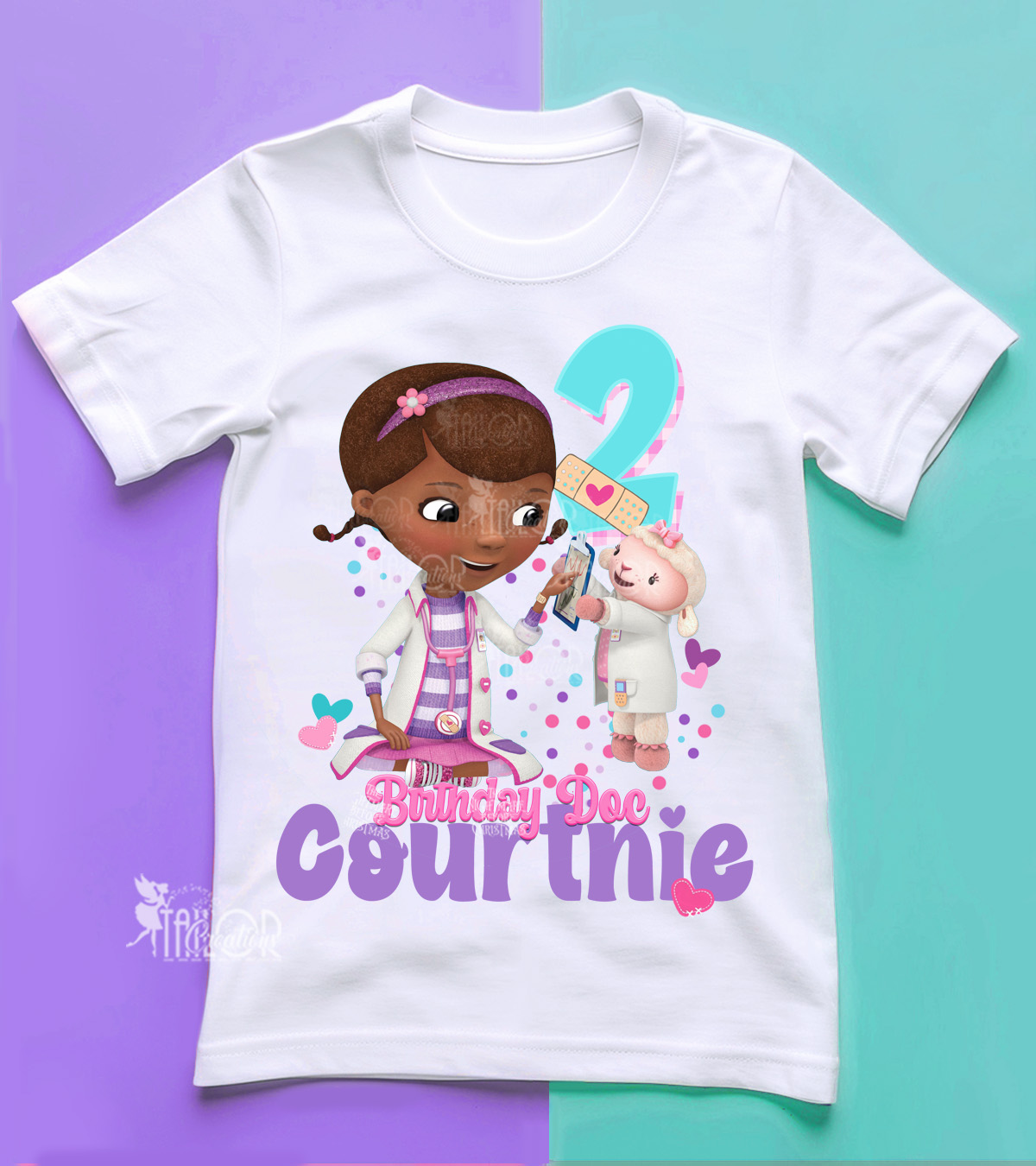 Doc McStiffins Custom Birthday Party Tee Shirt Toddler Girl - Doc McStuffins Birthday Party Outfit Ideas