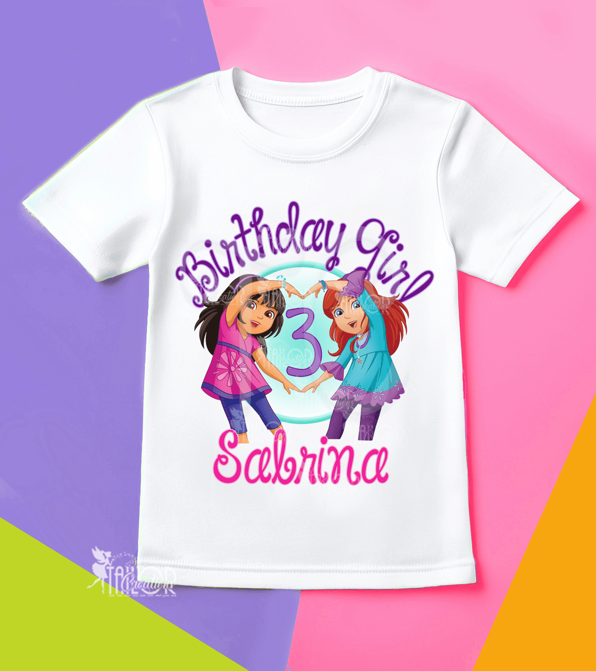 Dora and Friends Personalized Birthday Tee Shirt - Dora Birthday Outfit Toddler