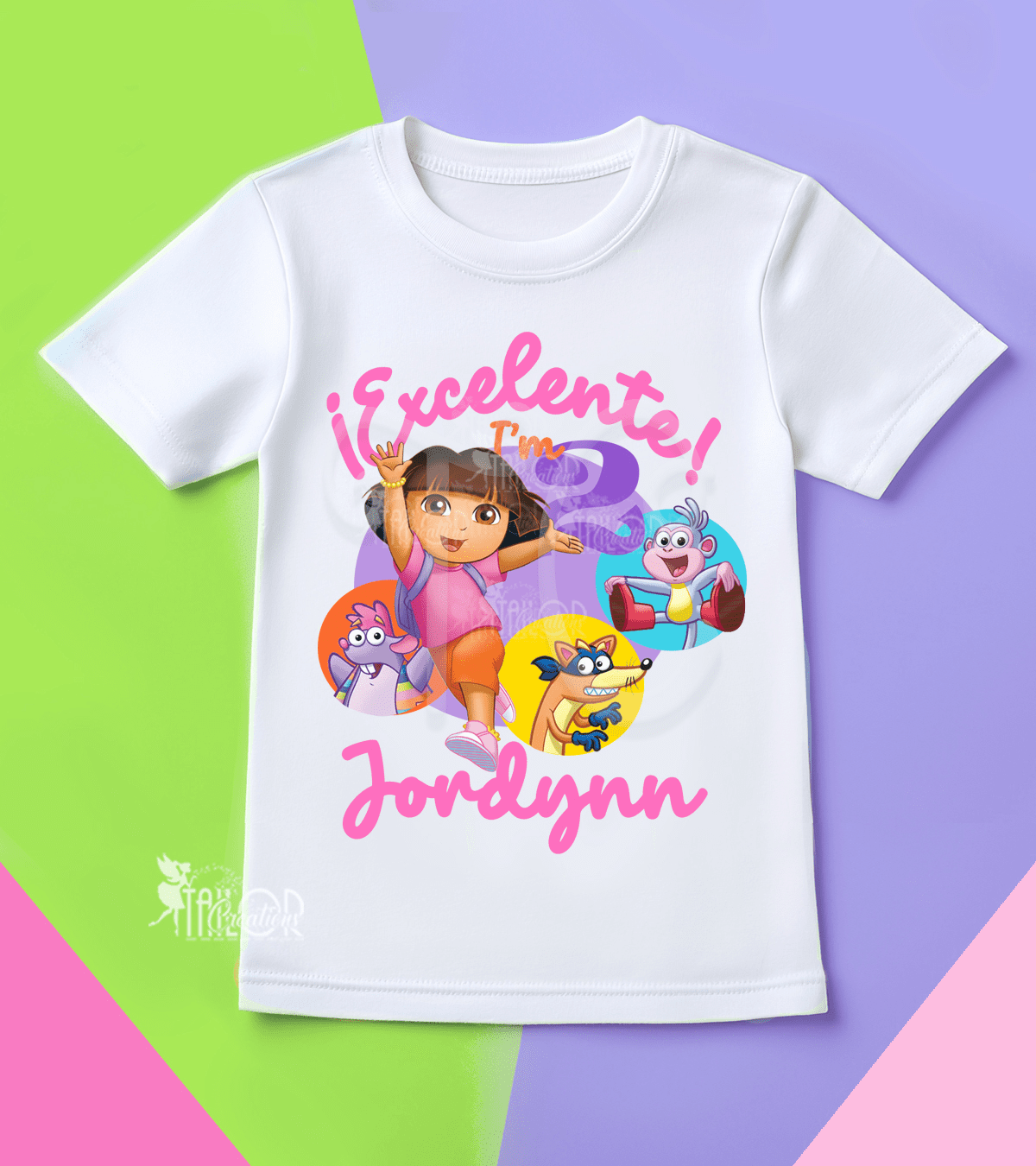 Dora the Explorer Birthday Tee Shirt - Dora Birthday Party Outfit Toddler Girls