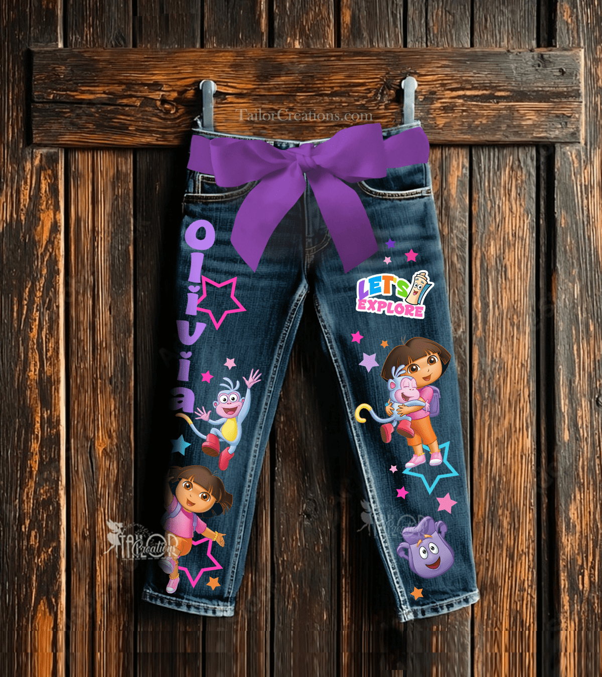 Dora the Explorer Denim Pants - Dora the Explorer Jeans - Dora Birthday Party Outfit Ideas