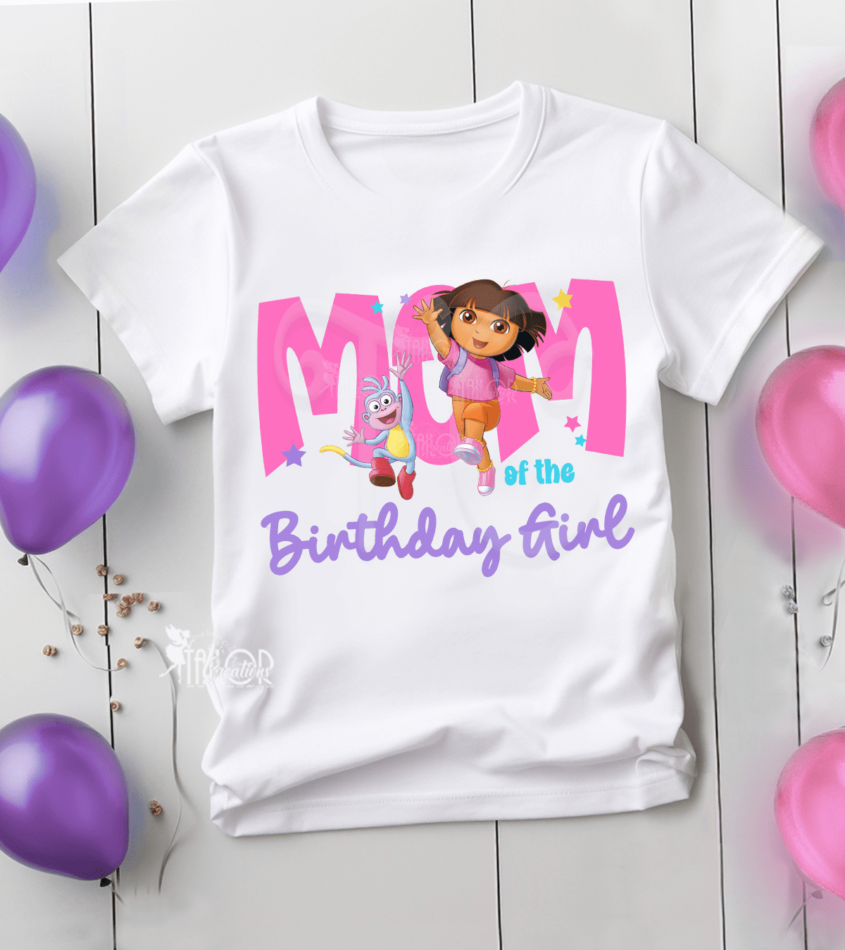 Dora the Explorer Matching Family Birthday Tee Shirt - Personalized Matching Family Tees