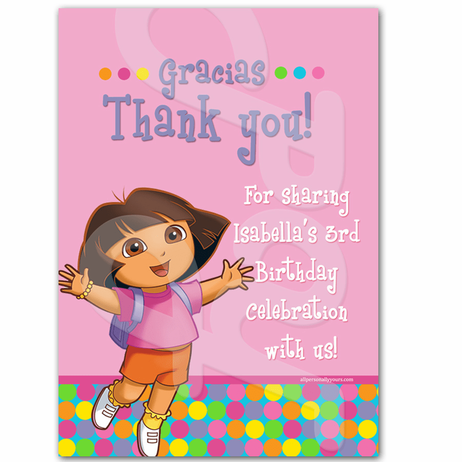 Dora the Explorer thank you cards