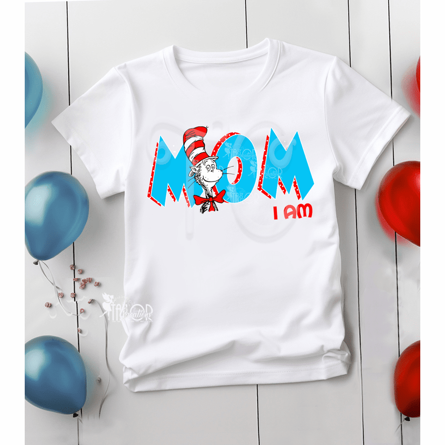 Dr Seuss Matching Family Birthday Party Shirt - Cat in the Hat Birthday Tees