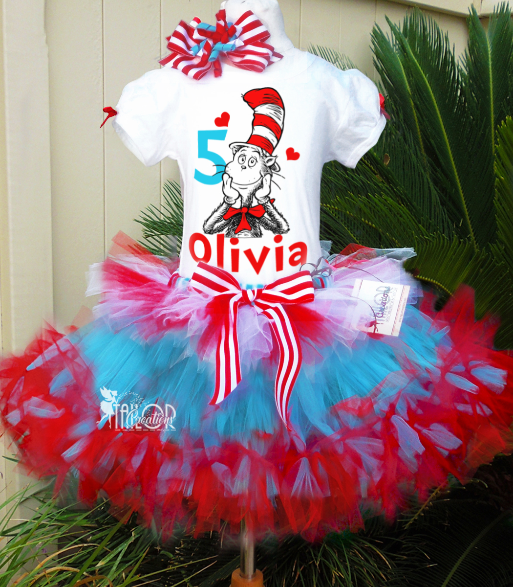 Dr Seuss Tutu Dress - Dr Seuss Birthday Party Outfit - Cat in the Hat Dress