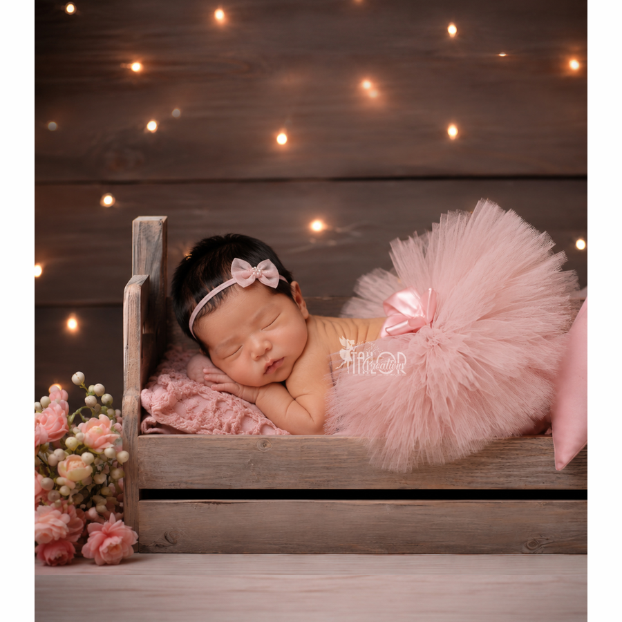 Dusty Rose Baby Girl Newborn Tutu Dress Headband Set - Mauve Pale Pink Tutu Outfit