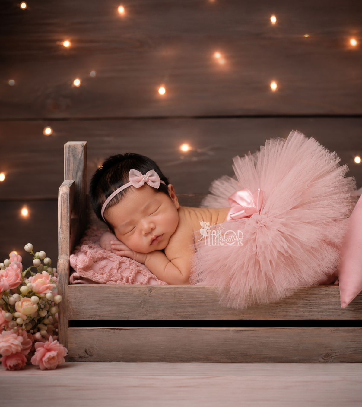Dusty Rose Baby Girl Newborn Tutu Dress Headband Set - Mauve Pale Pink Tutu Outfit 