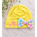 Easter Pastel Gingham Baby Newborn Hospital Bow Hat - Bunny Baby Girl Custom Name Beanie Hat
