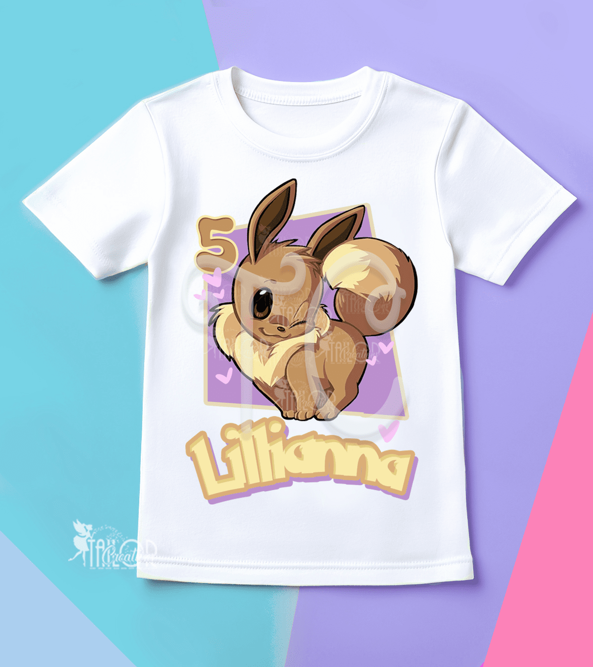 Eevee Birthday Party Tee Shirt Girls Kids - Anime Birthday Party Outfits Toddler/Youth/Kids