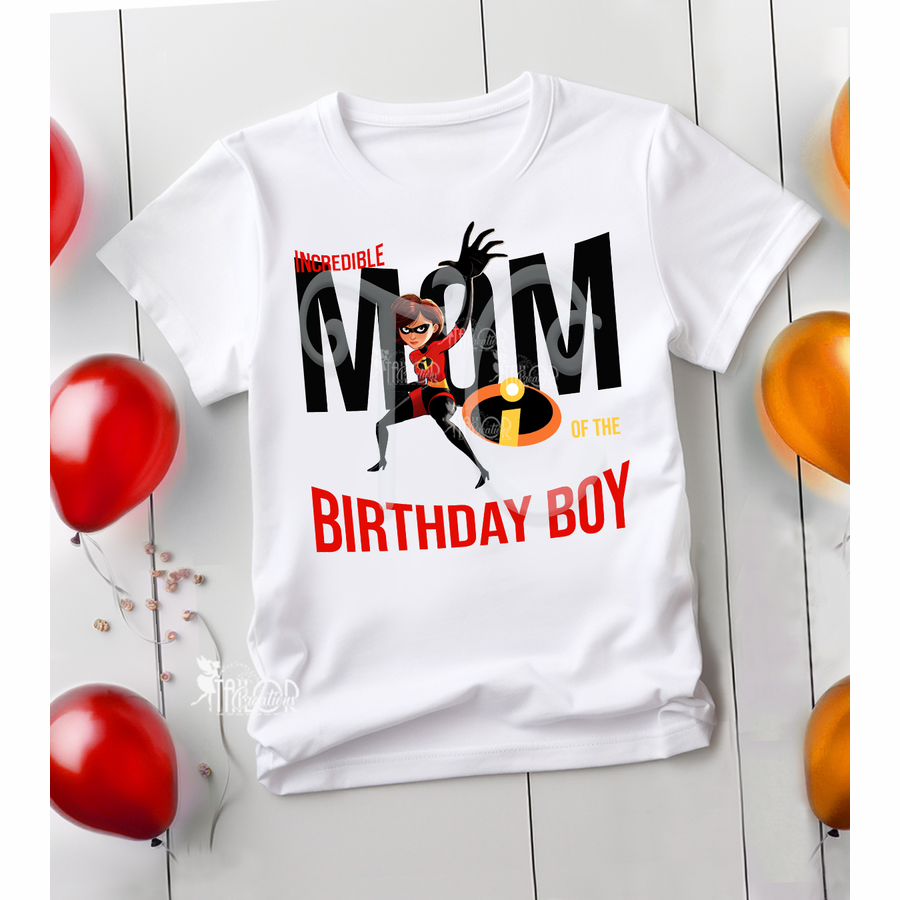 Elastigirl Mom Personalized Birthday Tee Shirt - Matching Incredible Family Outfit Ideas