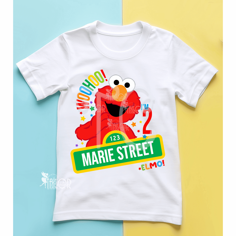 Elmo Birthday Party Tee Shirt - Elmo Birthday Party Outfit Ideas - Sesame Street Birthday