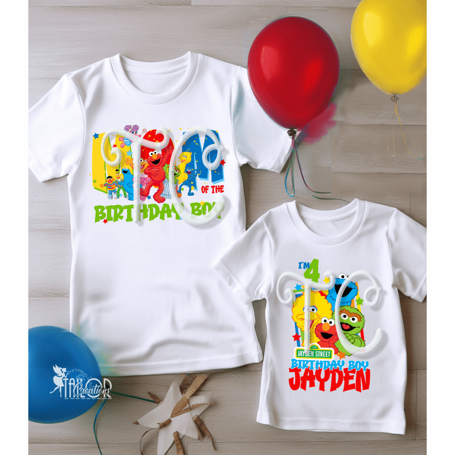Elmo Sesame St Rainbow Custom T Shirt Kids Apparel Kids Graphic Tee