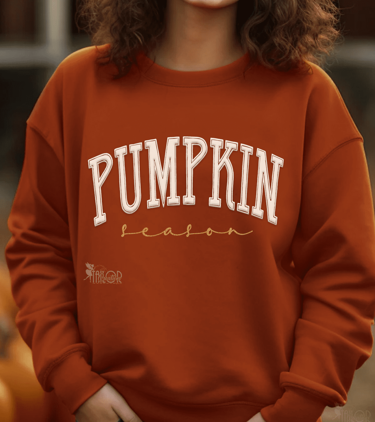 Embossed Fall Pumpkin Season Crewneck Sweatshirt - Pumpkin Spice Hoodie