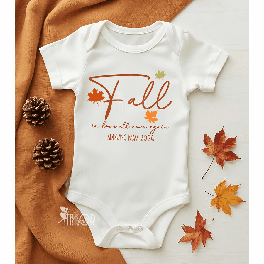 Fall Baby Pregnancy Announcement Bodysuit Gift Box - Fall Baby Shower Outift