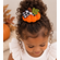 Fall Pumpkin Felt Hair Clip for Toddler Girl - Halloween Pumpkin Gingham Hair Clip
