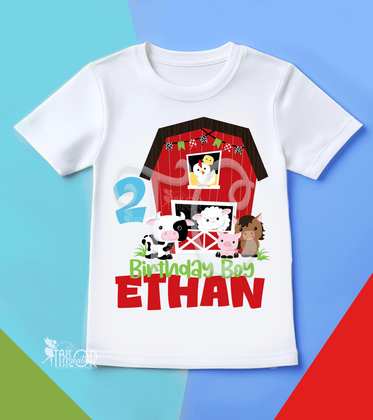 Farm Animals Banyard First Birthday Tee Shirt - Barnyard Birthday Party Outfit