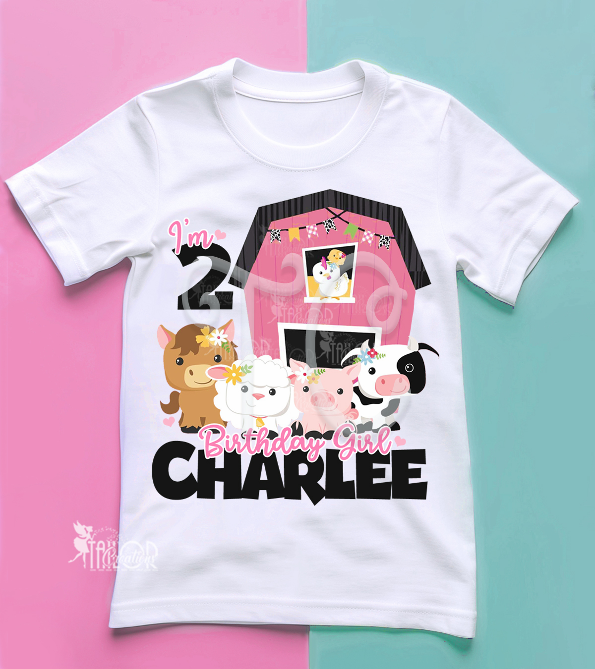 Farm Animals Barnyard Birthday T Shirt - First Birthday Personalized Tee
