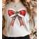 Festive Santa Inspired Coquette Bow Matching Mommy and Me Outfit - Coquette Bow Custom Christmas Sweatshirt