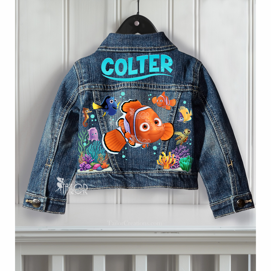 Finding Nemo Denim Jacket Toddler Boy/Girl - Disney Pixar Nemo Birthday Jean Jacket 