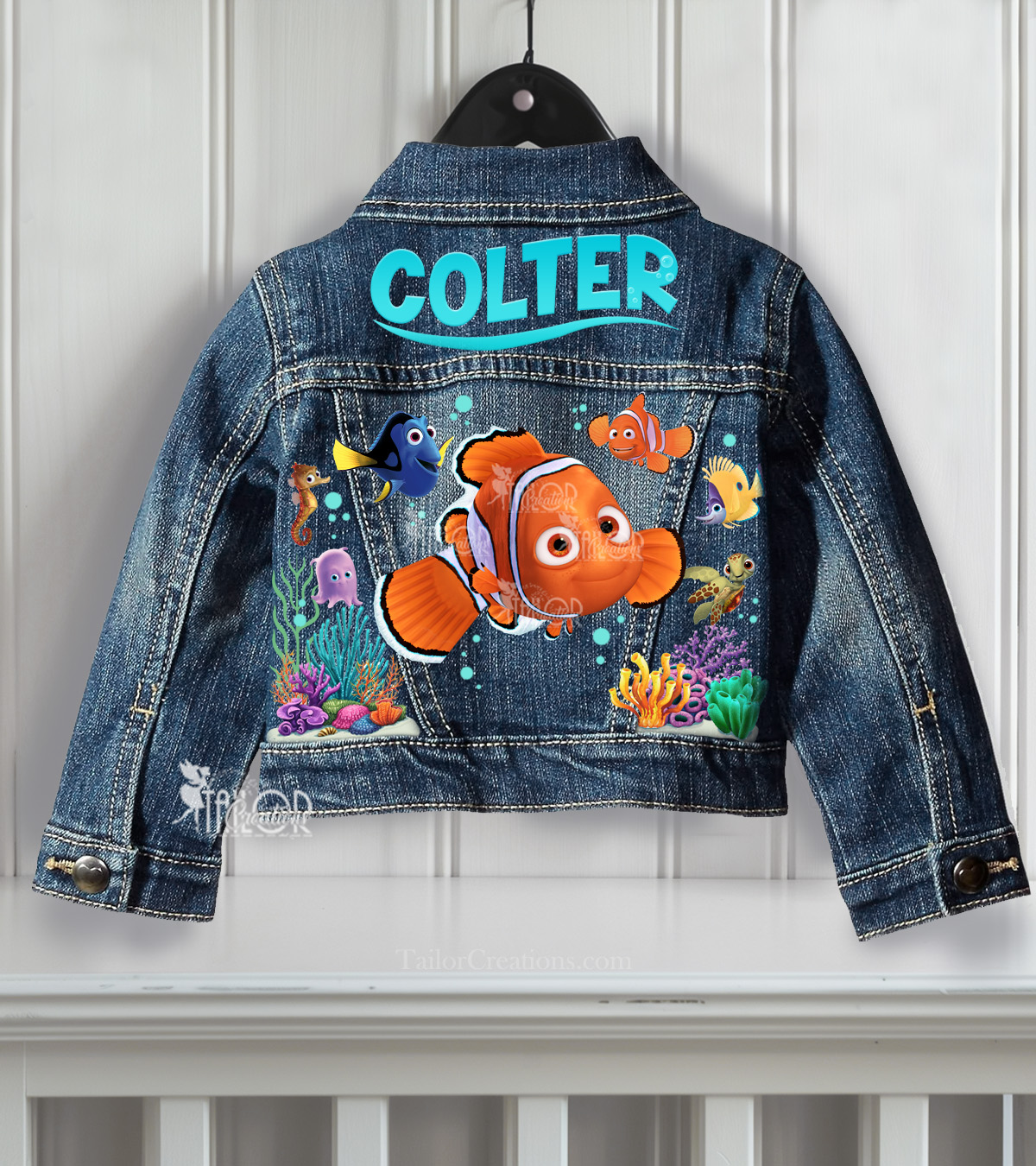 Finding Nemo Denim Jacket Toddler Boy/Girl - Disney Pixar Nemo Birthday Jean Jacket 