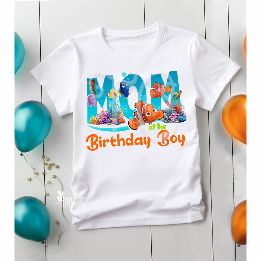 Finding Nemo Matching Family Birthday Party Tee Shirt - Disney Pixar Family Matching Outfit Tees