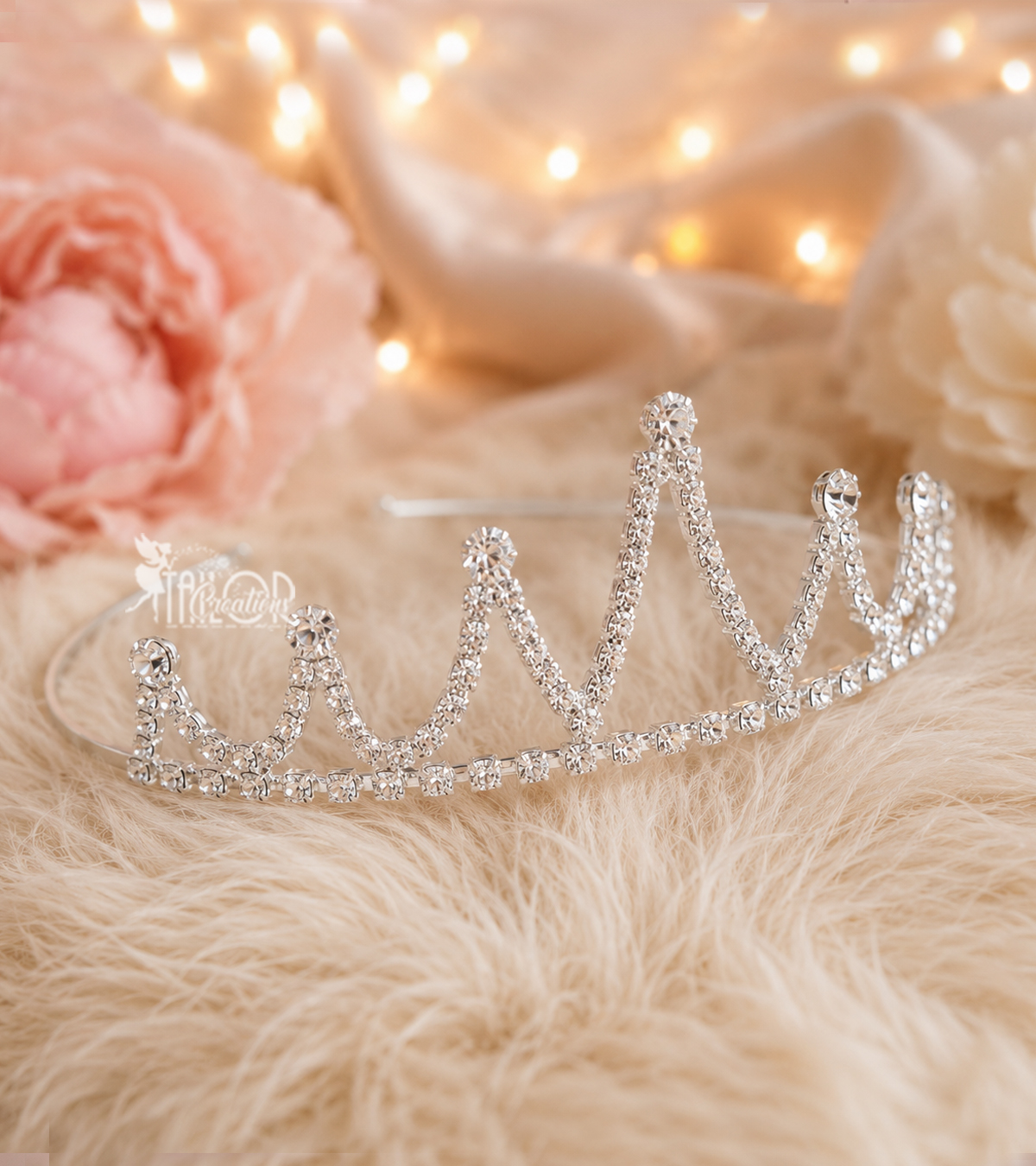 Flower Girl Rhinestone Silver Crystal Tiara - Birthday Princess Crown for Girls
