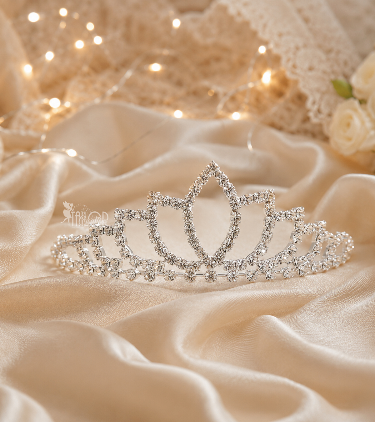 Flower Girl Rhinestone Silver Crystal Tiara - Birthday Princess Crown for Girls