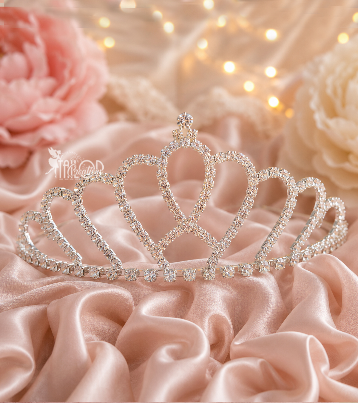 Flower Girl Silver Crystal Rhinestone Tiara Crown - Birthday Princess Tiara for Girls