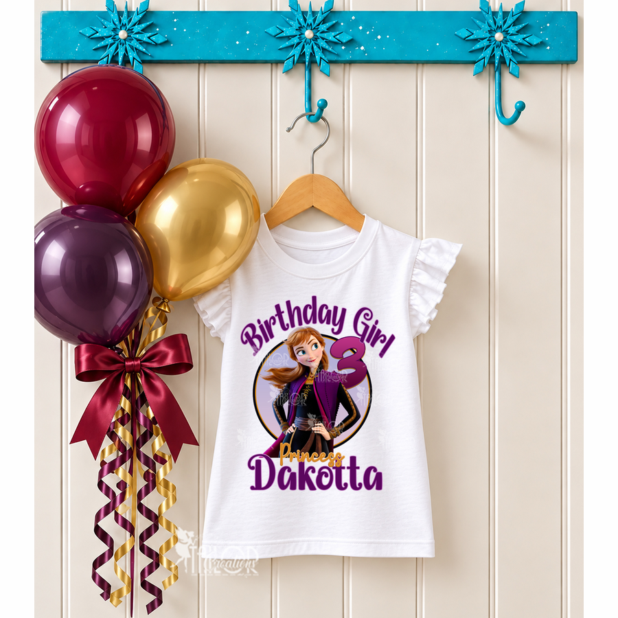 Frozen Anna Birthday Girl T Shirt - Anna from Frozen Birthday Party Tee Toddler Girl