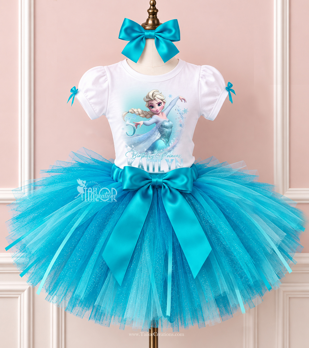 Frozen Elsa Glitter Birthday Girl Tutu Outfit - Ice Princess Frozen Birthday Party Tutu Jacket Outfit
